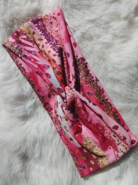 Pink/gold brushstroke