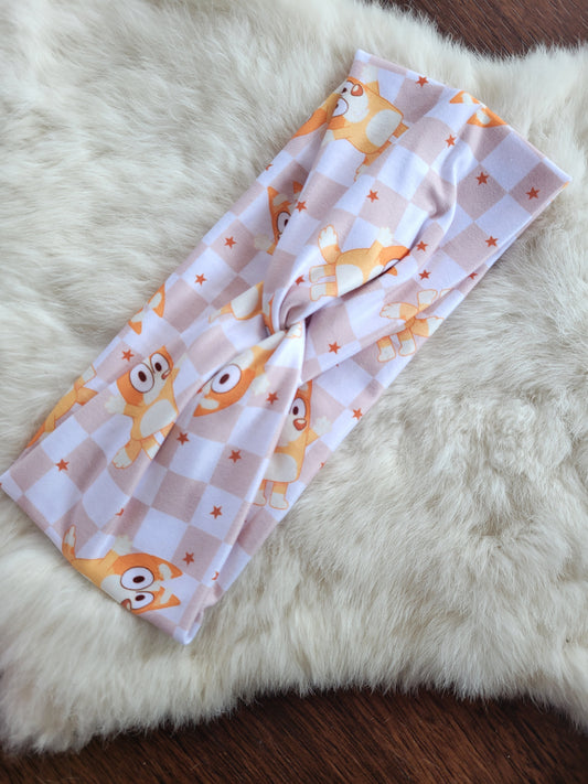 Orange dog character checkered