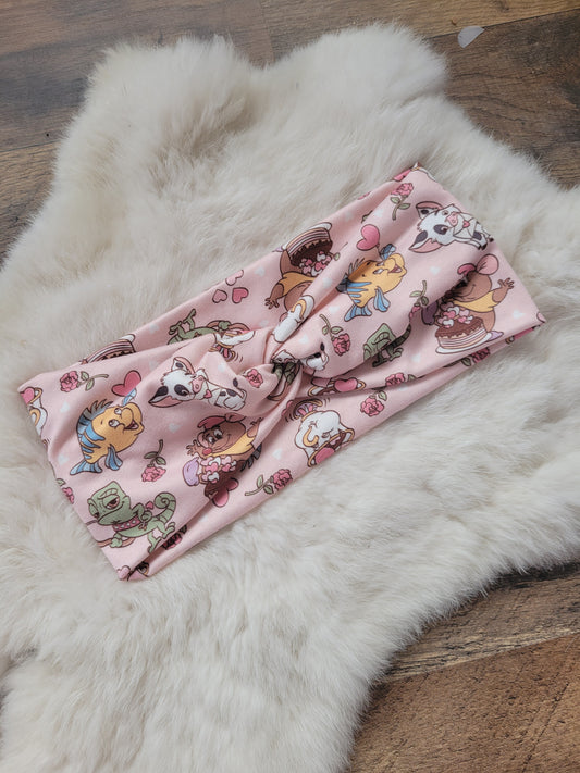 Pink with characters