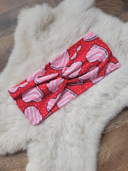 Red with heart Valentine cakes