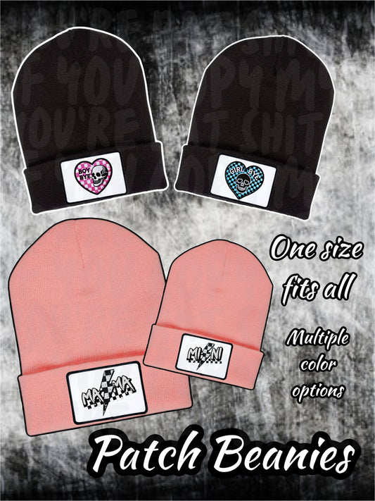 Patched Beanies (Checkered Drop)