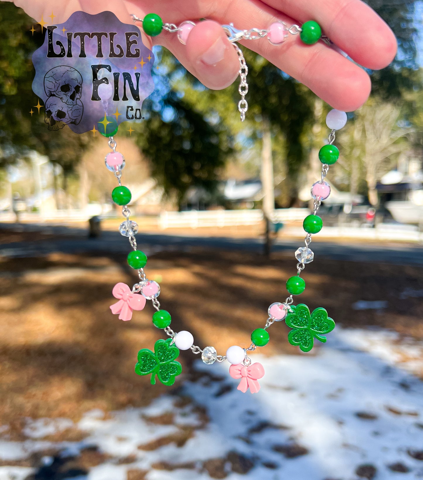 Coquette Shamrock Charm Necklace