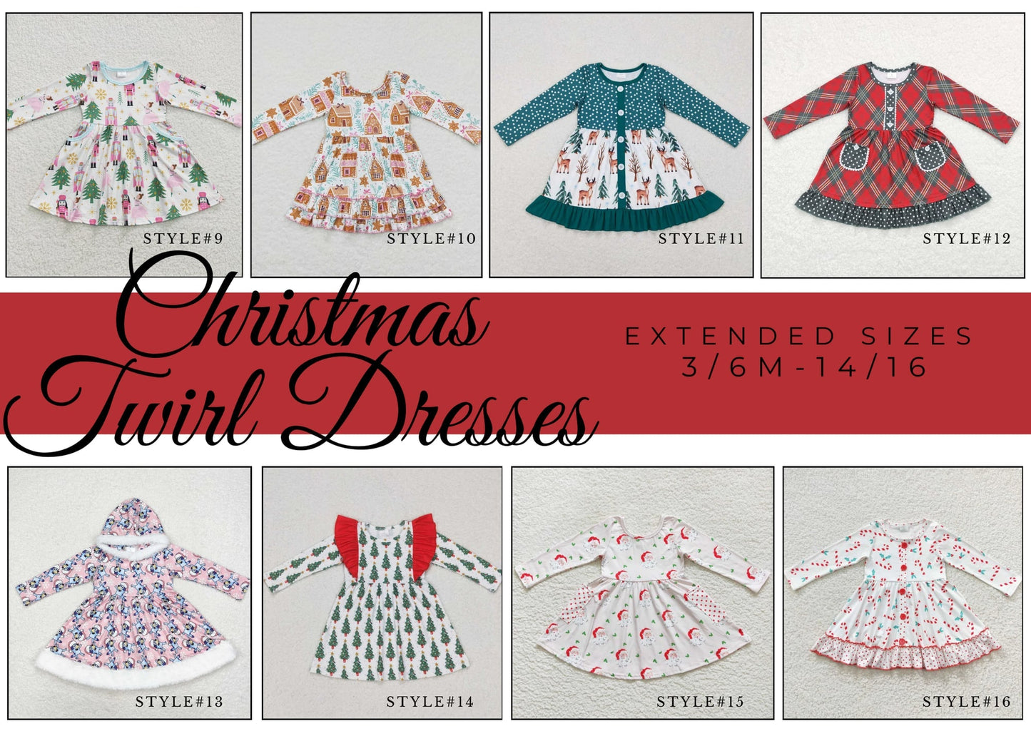 PREORDER: Christmas Twirl Dresses (sizes 5/6 to 14/16) 11.18.24