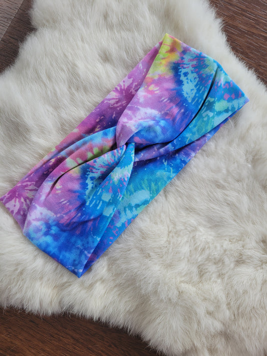 Purple and blue swirl tie dye