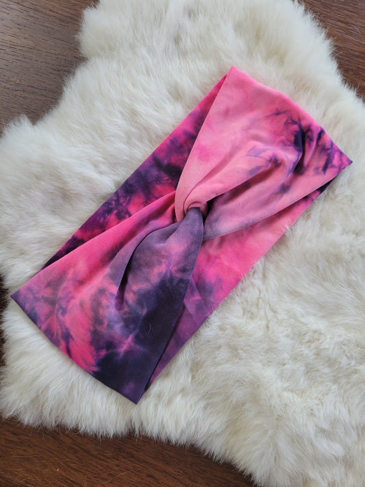 Neon pink and black tie dye