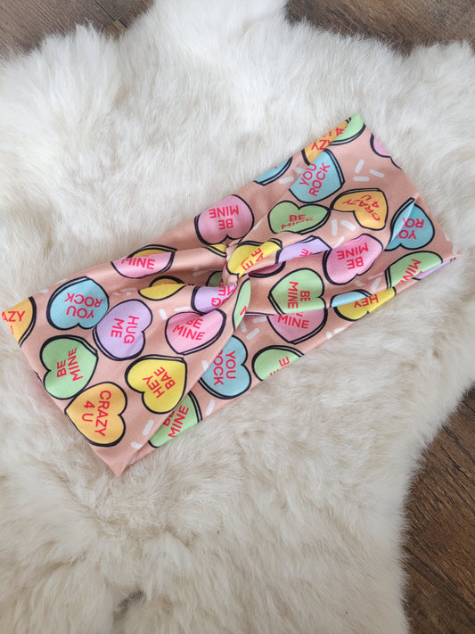 Candy conversation hearts and sprinkles