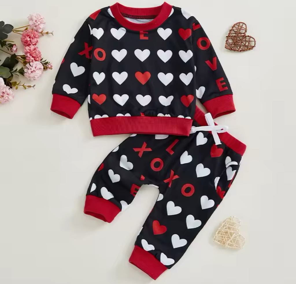 PREORDER: Valentine Girls Sweatshirt and Pant Set 12.23.24