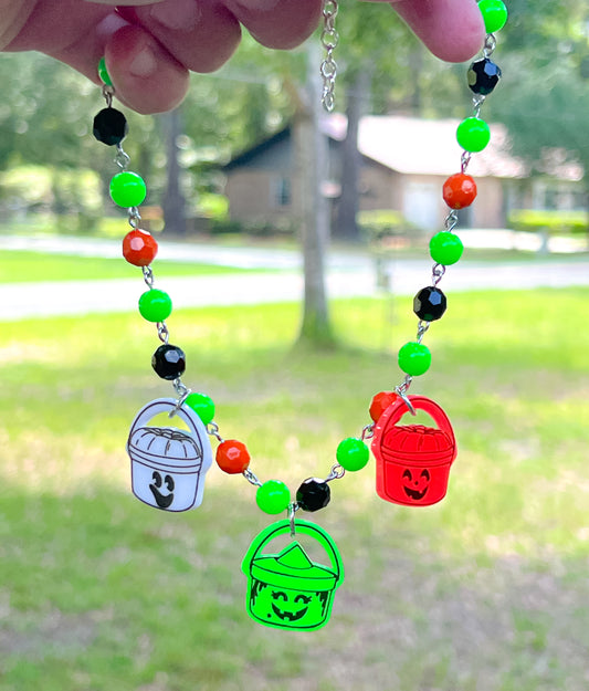 Boo Bucket Charm Necklace