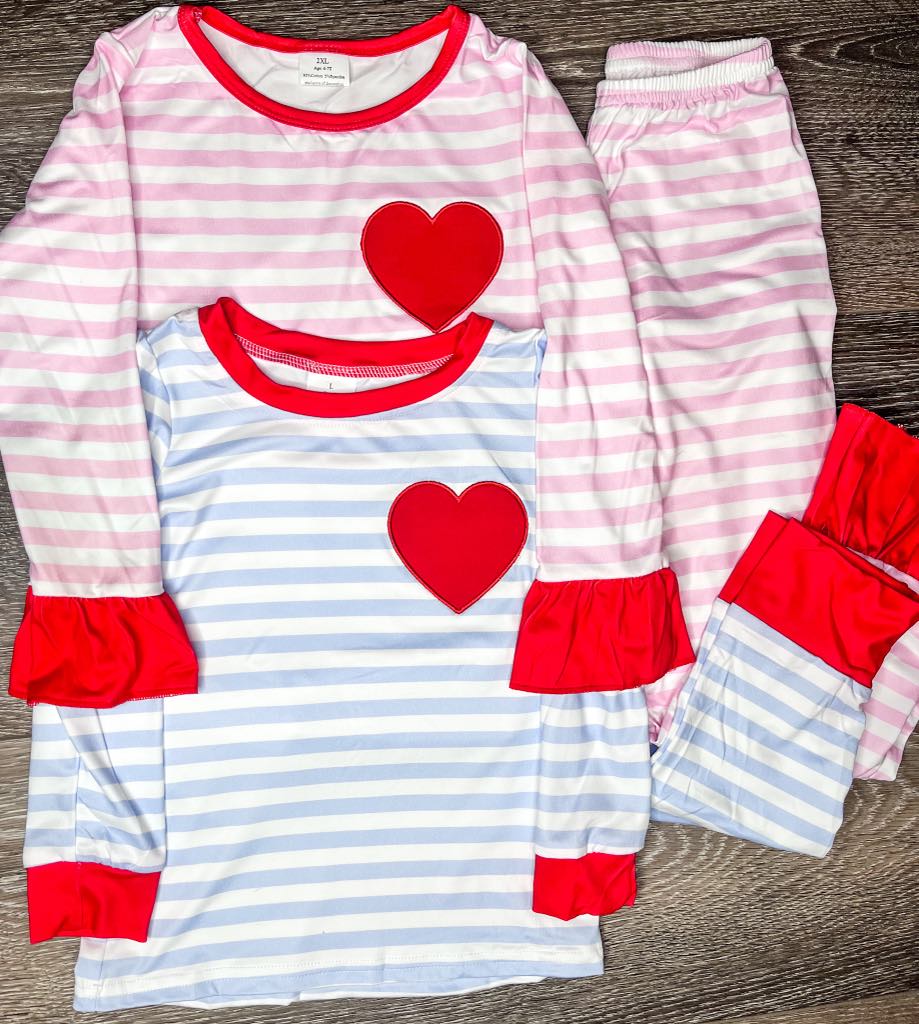 PREORDER: Stripe Embroidered Heart Set 12.30.24