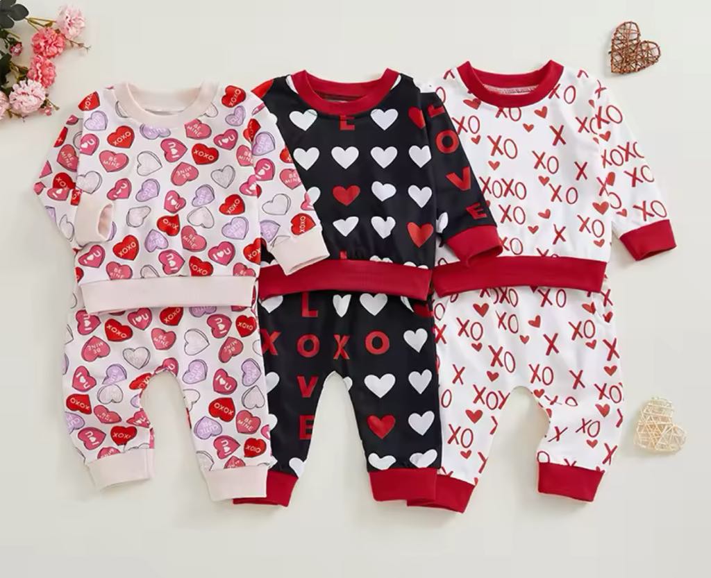 PREORDER: Valentine Girls Sweatshirt and Pant Set 12.23.24