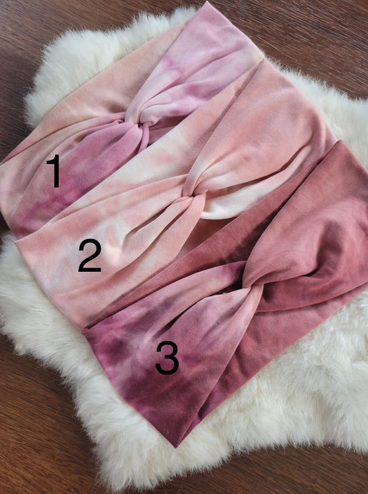 Pink Tye Dye Twisted Headband