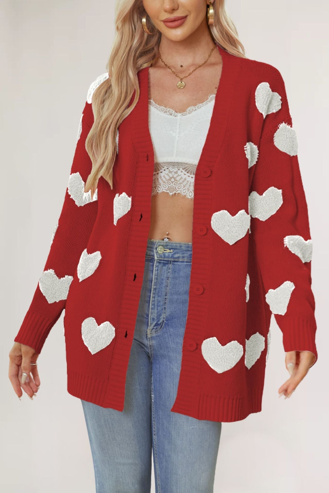 PREORDER: The Candi Button Heart Cardi 12.23.24