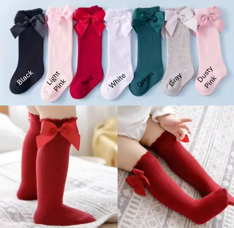 PREORDER: RERUN Cotton Knee High Bow Socks 11.18.24