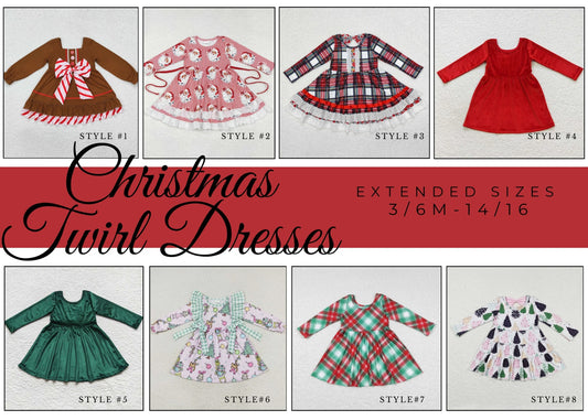 PREORDER: Christmas Twirl Dresses (sizes 5/6 to 14/16) 11.18.24